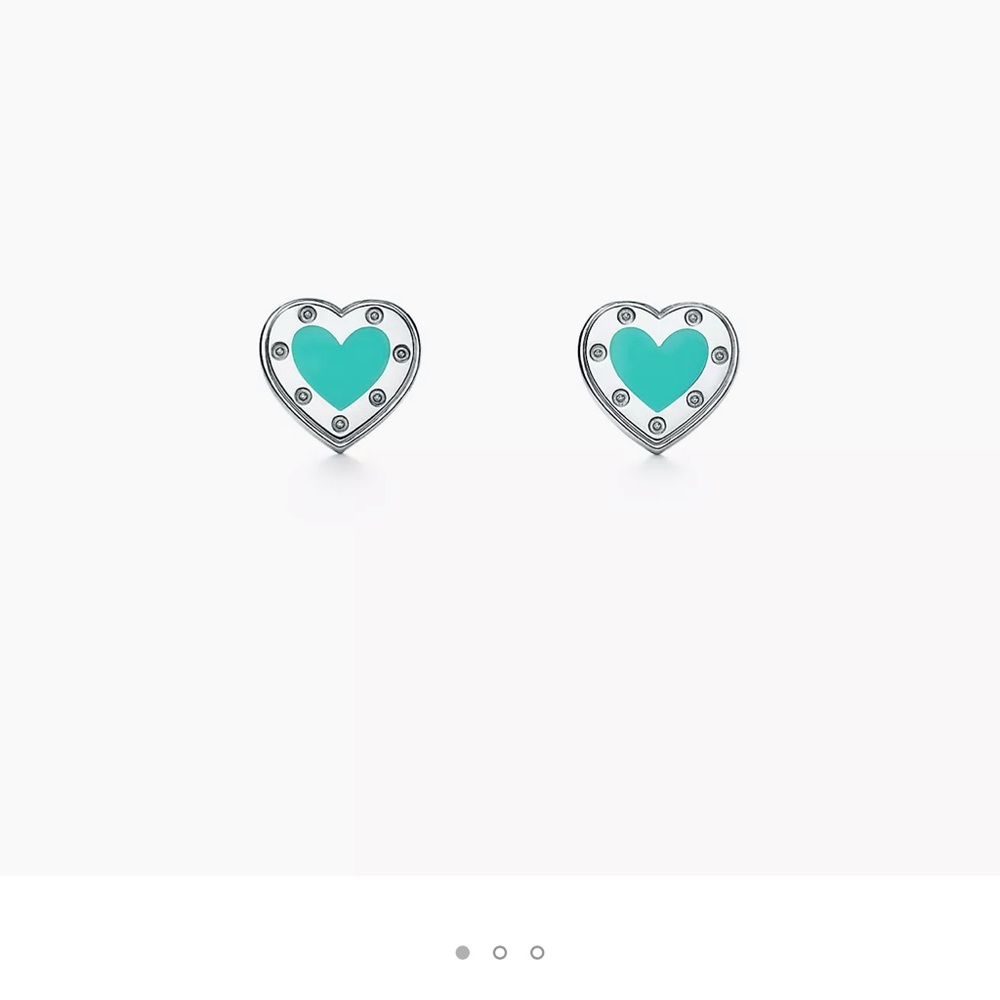 Tiffany & Co Heart Enamel Earrings